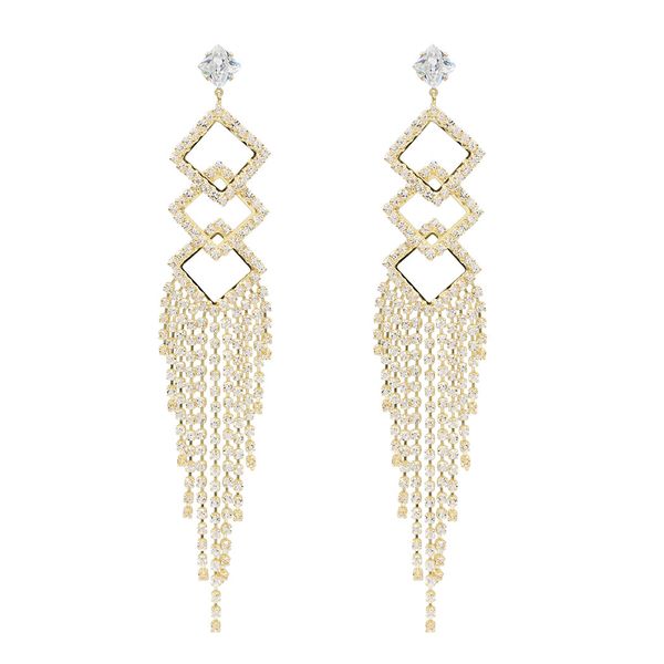 new fashion silver gold geometric shape long metal crystal long tassel earring for women bridal wedding party jewelry
new fashion silver gold geometric shape long metal crystal long tassel earring for women bridal wedding party jewelry