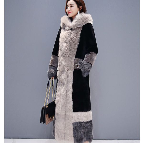 new autumn winter faux fur coat women clothes plus size big fur collar hooded fashion elegant thick warm long coat female, Black
new autumn winter faux fur coat women clothes plus size big fur collar hooded fashion elegant thick warm long coat female, Black