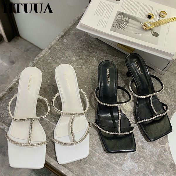 htuua fashion crystal narrow band women slippers 2020 summer open toe thin high heel sandals outdoor slides ladies shoes sx4133, Black
htuua fashion crystal narrow band women slippers 2020 summer open toe thin high heel sandals outdoor slides ladies shoes sx4133, Black