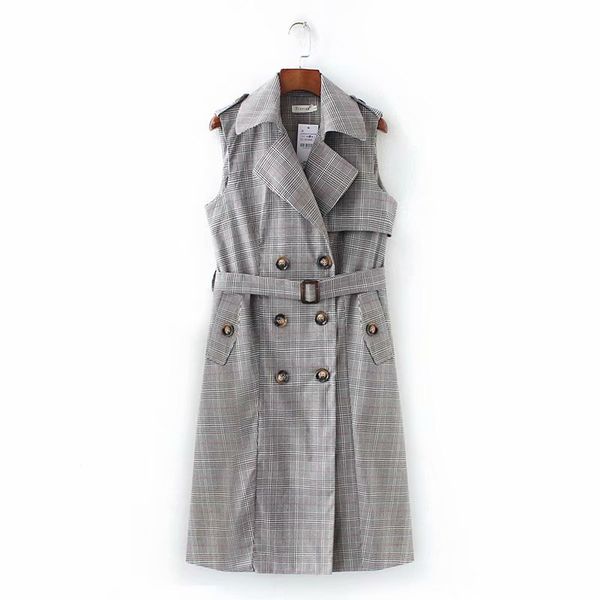autumn gray plaid trench coat women temperament double-breasted with belt casual windbreaker mujer cotton vest trench coat z814, Tan;black
autumn gray plaid trench coat women temperament double-breasted with belt casual windbreaker mujer cotton vest trench coat z814, Tan;black