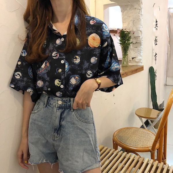 fashion casual shirt lapel short sleeve cute girl blouses women printed vintage blouse, White
fashion casual shirt lapel short sleeve cute girl blouses women printed vintage blouse, White