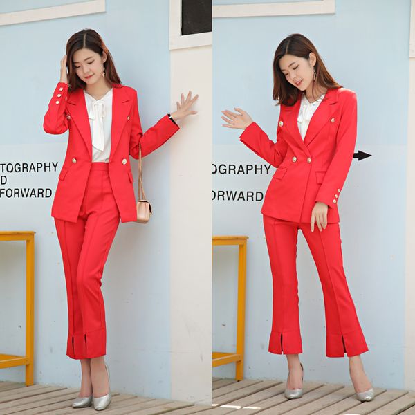 new 2019 spring and autumn red fashion casual suit jacket ladies temperament korean version of the small suit, White
new 2019 spring and autumn red fashion casual suit jacket ladies temperament korean version of the small suit, White
