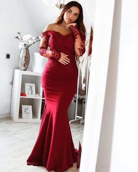 burgundy dark red mermaid off shoulder bridesmaid dresses with lace beads 2020 long sleeves formal gowns for party, White;pink
burgundy dark red mermaid off shoulder bridesmaid dresses with lace beads 2020 long sleeves formal gowns for party, White;pink
