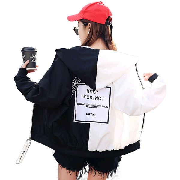 women baseball jacket coat colorblock hooded jackets 2019 new autumn casual loose baseball uniform coats basic outwear & coats, Black;brown
women baseball jacket coat colorblock hooded jackets 2019 new autumn casual loose baseball uniform coats basic outwear & coats, Black;brown