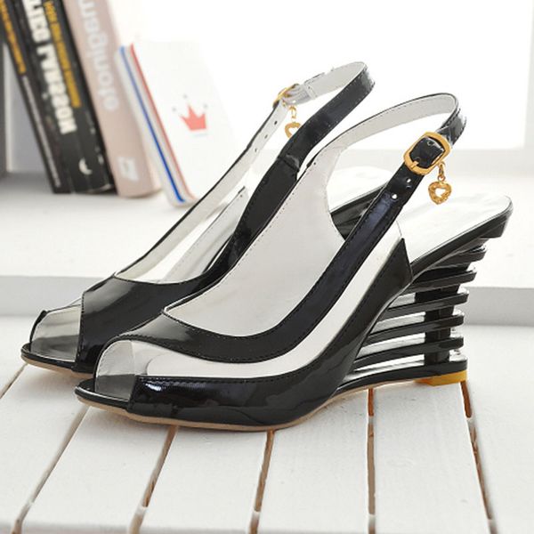 new women heel sandals buckle open toe high wedge shoes women's summer shoes women footwear size 34-43, Black
new women heel sandals buckle open toe high wedge shoes women's summer shoes women footwear size 34-43, Black