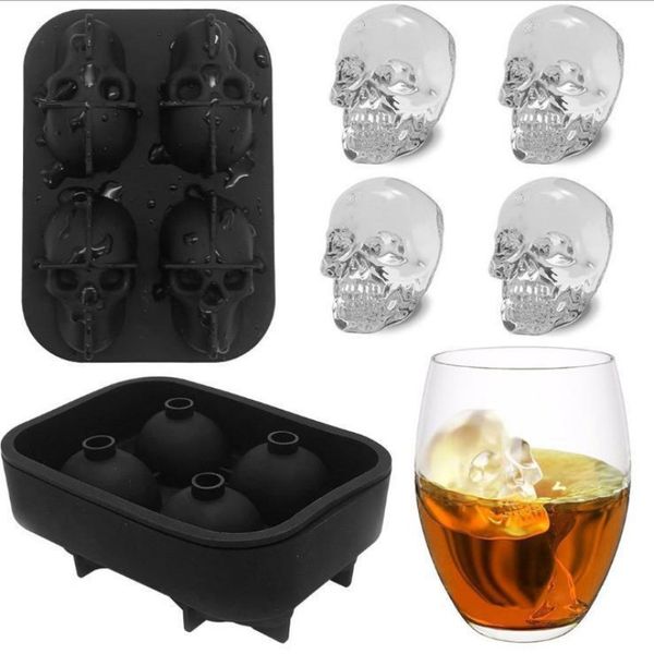 1pcs 3d skull flexible silicone ice cube mold tray makes four giant skulls round ice cube maker black hot
1pcs 3d skull flexible silicone ice cube mold tray makes four giant skulls round ice cube maker black hot