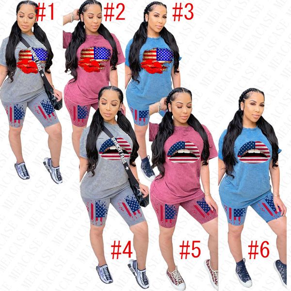 women tracksuit clothes lips 2 piece clothing set short sleeve tees tshirt shorts two pieces outfit flag to independence day d62304, White
women tracksuit clothes lips 2 piece clothing set short sleeve tees tshirt shorts two pieces outfit flag to independence day d62304, White