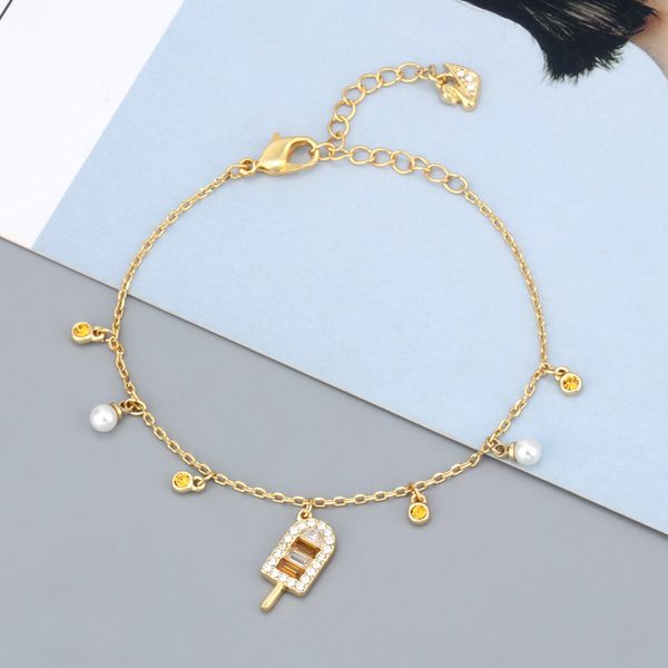new summer gold ice cream bracelet crystal decoration alloy charms bracelet for women jewelry gifts, Golden;silver
new summer gold ice cream bracelet crystal decoration alloy charms bracelet for women jewelry gifts, Golden;silver