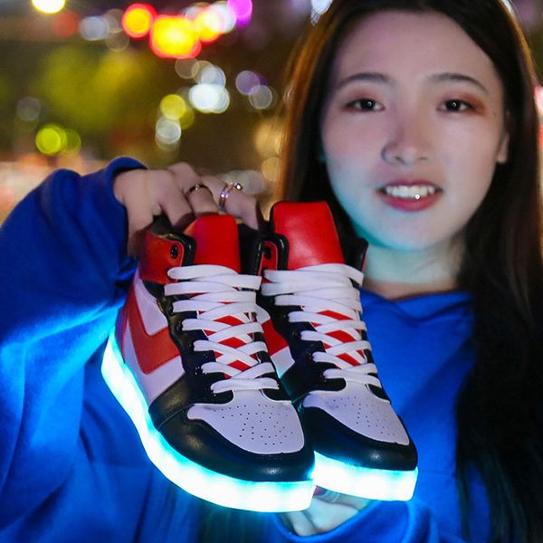 size 33-44 usb charge children luminous sneakers led shoes for kids boys girls glowing lighted shoes with lights casual, Black
size 33-44 usb charge children luminous sneakers led shoes for kids boys girls glowing lighted shoes with lights casual, Black