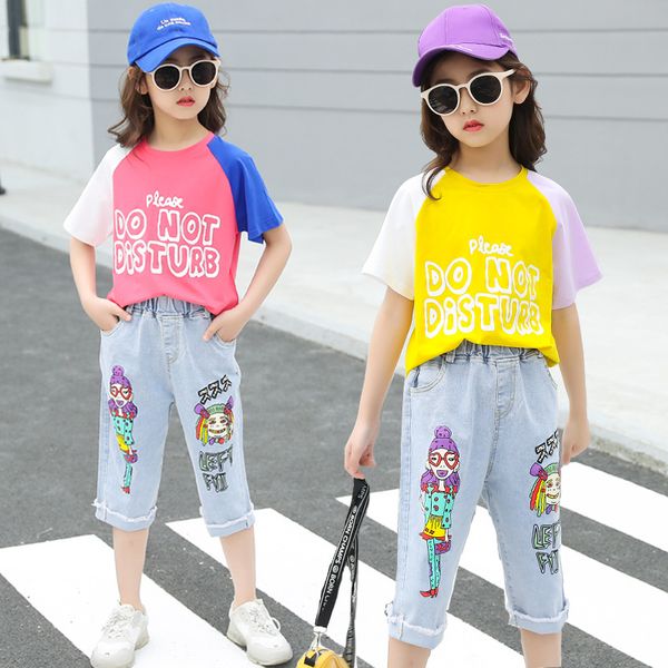 clothing sets 22 colors 4-14 years girls clothes sport suit set summer fashion casual short sleeve t-shirt + jeans children's, White
clothing sets 22 colors 4-14 years girls clothes sport suit set summer fashion casual short sleeve t-shirt + jeans children's, White