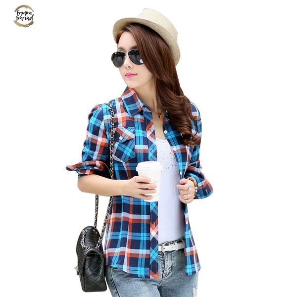 new 2019 fashion women blouses long sleeve turn down collar plaid shirts women cotton plus size casual shirt style blusas, White
new 2019 fashion women blouses long sleeve turn down collar plaid shirts women cotton plus size casual shirt style blusas, White