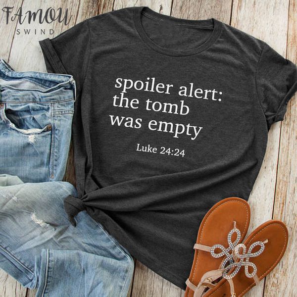 spoiler alert the tomb was empty t shirt christian tshirt scripture jesus easter tees women funny cool, White
spoiler alert the tomb was empty t shirt christian tshirt scripture jesus easter tees women funny cool, White