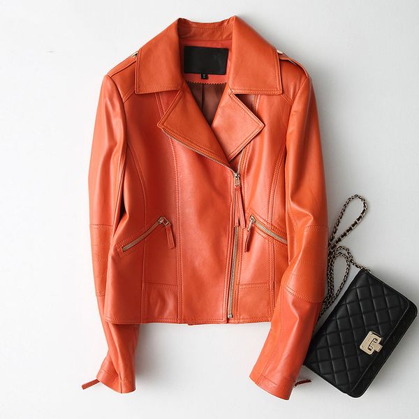 notched collar zipper design natural sheepskin leather jacket women orange color motorcycle real leather coat 2018 autumn winter, Black
notched collar zipper design natural sheepskin leather jacket women orange color motorcycle real leather coat 2018 autumn winter, Black