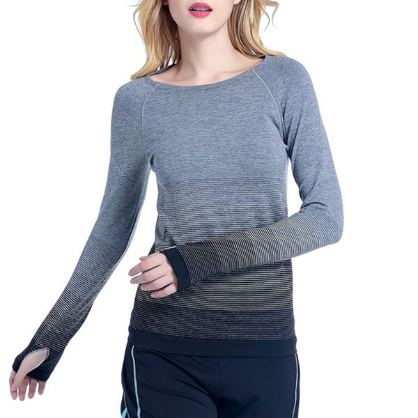 women gradient color slim sports wear long sleeve tee crew neck yoga shirt sweat absorption gyms running quick dry fitness, White;red
women gradient color slim sports wear long sleeve tee crew neck yoga shirt sweat absorption gyms running quick dry fitness, White;red