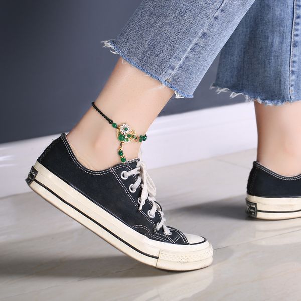 2020 new green agate anklet female hand woven foot chain zircon korean ankle chain ethnic merry tassel anklet, Red;blue
2020 new green agate anklet female hand woven foot chain zircon korean ankle chain ethnic merry tassel anklet, Red;blue