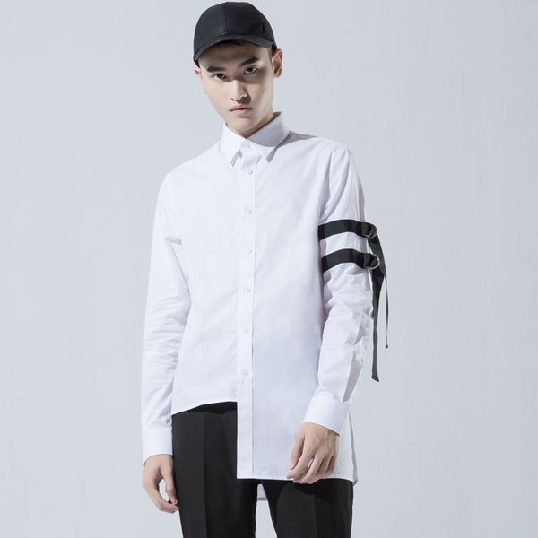 men's casual shirts custom big code s-5xl male fashion gd hair stylist personality stitching ribbon young long sleeve shirt costumes, White;black
men's casual shirts custom big code s-5xl male fashion gd hair stylist personality stitching ribbon young long sleeve shirt costumes, White;black