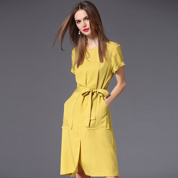 for girls spring-summer women's dress euro-american fashion eledress of solid color with pockets and belt in short sleeves, White;black
for girls spring-summer women's dress euro-american fashion eledress of solid color with pockets and belt in short sleeves, White;black