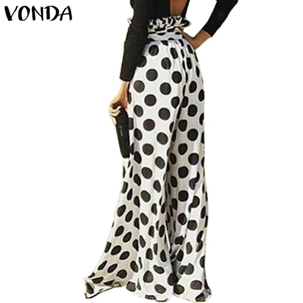 2019 autumn vonda women pantalon dot print long loose pants elastic waist wide leg pant streetwear casual office trousers plus, Black;white
2019 autumn vonda women pantalon dot print long loose pants elastic waist wide leg pant streetwear casual office trousers plus, Black;white