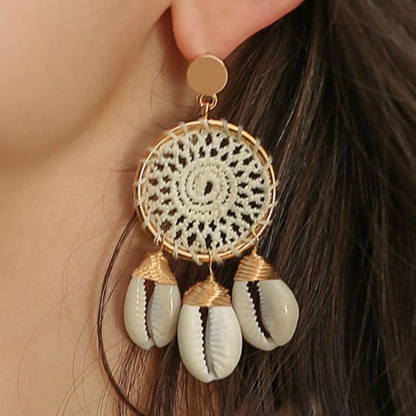 2019 new shell earrings female big circle bohemian conch earrings circle dream catcher earrings a generation, Silver
2019 new shell earrings female big circle bohemian conch earrings circle dream catcher earrings a generation, Silver