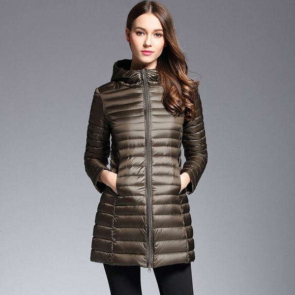 female hooded jacket lightweight thin style 2019 autumn ladies long coats duck down filler fashion womens fall slim striped coat, Black;brown
female hooded jacket lightweight thin style 2019 autumn ladies long coats duck down filler fashion womens fall slim striped coat, Black;brown