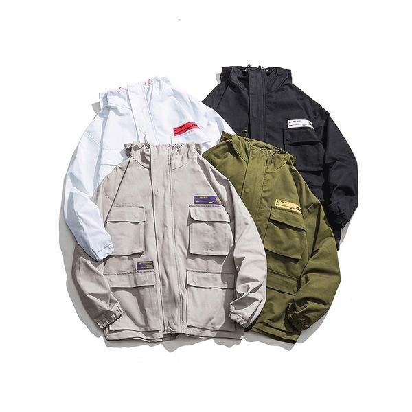 2019 spring and summer new korean version of the trend of casual men's solid color hip hop tooling multi-pocket loose jacket, Black;brown
2019 spring and summer new korean version of the trend of casual men's solid color hip hop tooling multi-pocket loose jacket, Black;brown