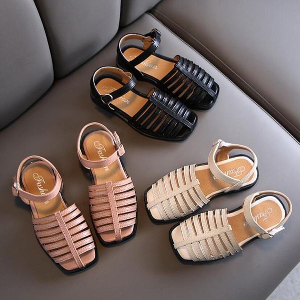 sandals summer kids for girl princess flat leather shoes roman solid color stripe baby beach black beige pink, Black;red
sandals summer kids for girl princess flat leather shoes roman solid color stripe baby beach black beige pink, Black;red