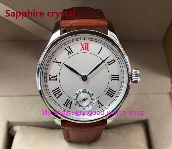 sapphire crystal 44mm asian 6498 17 jewels mechanical hand wind movement men's watch roman mechanical watches pa56-8, Slivery;brown
sapphire crystal 44mm asian 6498 17 jewels mechanical hand wind movement men's watch roman mechanical watches pa56-8, Slivery;brown