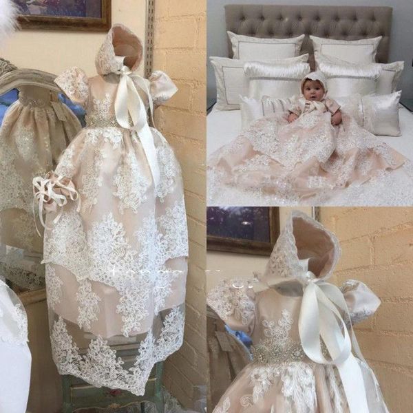 soft pink lace christening gowns for baby girls short sleeves crystal sash appliqued baptism dresses with bonnet first communication dress, White
soft pink lace christening gowns for baby girls short sleeves crystal sash appliqued baptism dresses with bonnet first communication dress, White