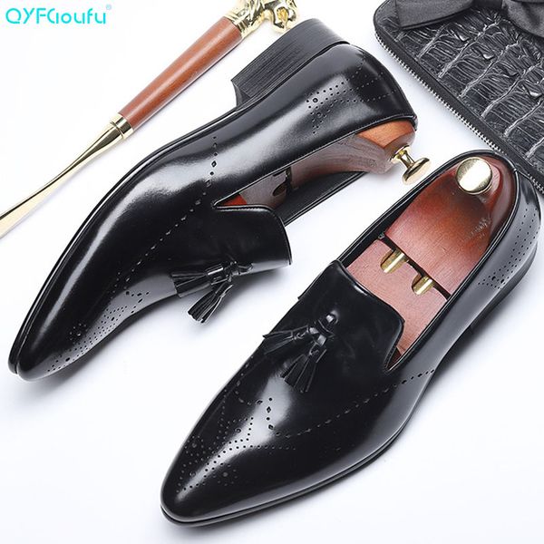 qyfcioufu new arrival british style men's slip-on shoes genuine leather men tassel loafers fashion pointed toe mens dress shoes, Black
qyfcioufu new arrival british style men's slip-on shoes genuine leather men tassel loafers fashion pointed toe mens dress shoes, Black