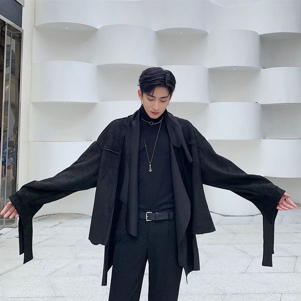 men cardigan cloak loose irregular suede jacket coat male women streetwear hip hop punk fashion casual outerwear, Black;brown
men cardigan cloak loose irregular suede jacket coat male women streetwear hip hop punk fashion casual outerwear, Black;brown