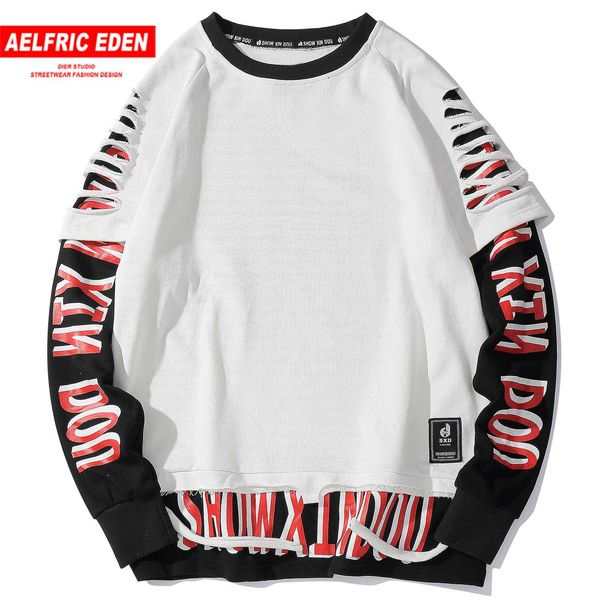 aelfric eden поддельные две части отверстие письмо печатные мужские кофты 2019 harajuku топы повседневная хлопок пуловеры мода уличная одежд, Black
aelfric eden поддельные две части отверстие письмо печатные мужские кофты 2019 harajuku топы повседневная хлопок пуловеры мода уличная одежд, Black