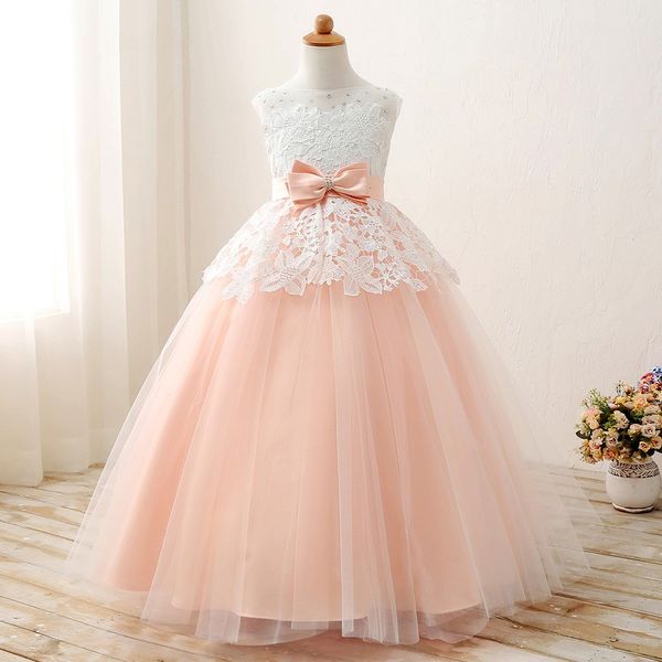 elegant blush flower girls dresses for wedding sheer neck beading lace ribbon bows applique kids little girls formal prom dress princess, White;blue
elegant blush flower girls dresses for wedding sheer neck beading lace ribbon bows applique kids little girls formal prom dress princess, White;blue