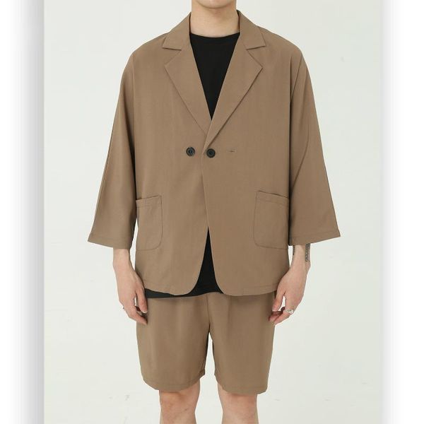 male streetwear vintage fashion loose suits men summer new casual 2 pieces suits sets jacket elastic waist shorts, Gray
male streetwear vintage fashion loose suits men summer new casual 2 pieces suits sets jacket elastic waist shorts, Gray