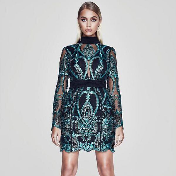 2018 fshion green bodycon bandage dress for women elegant mesh long sleeve backless celebrity party dresses vestidos, Black;gray
2018 fshion green bodycon bandage dress for women elegant mesh long sleeve backless celebrity party dresses vestidos, Black;gray