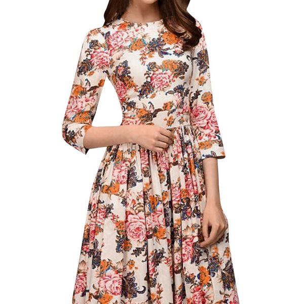 summer dress women party nigh floral print party knee-length dress long sleeve o neck dresses elegant women clothes, Black;gray
summer dress women party nigh floral print party knee-length dress long sleeve o neck dresses elegant women clothes, Black;gray