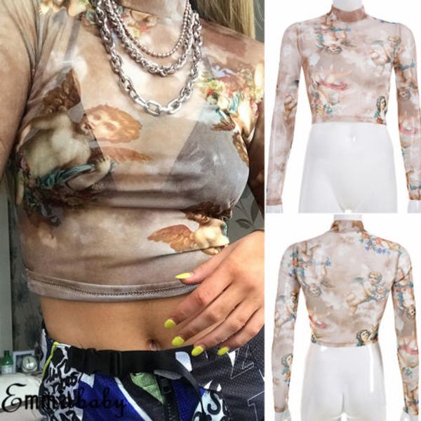 long sleeve mesh t shirt womens sheer see through crop ladies girls o neck t shirt summer fashion, White
long sleeve mesh t shirt womens sheer see through crop ladies girls o neck t shirt summer fashion, White