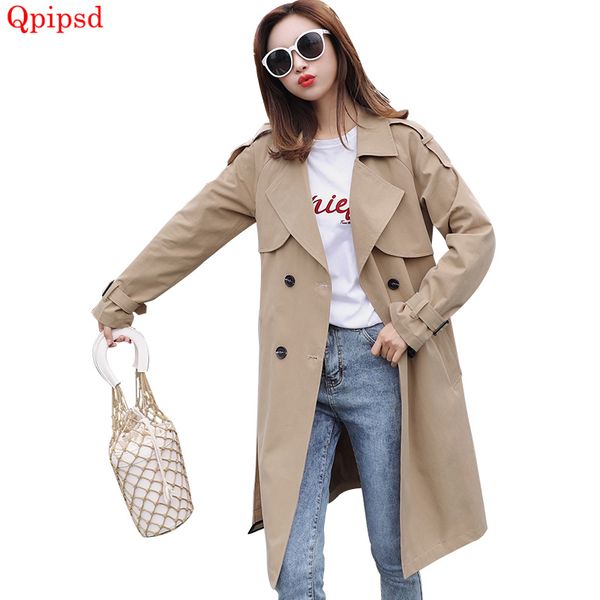 female long windbreakers 2019 spring new double-breasted trench coats womens casual loose overcoat women candy colors coat belt, Tan;black
female long windbreakers 2019 spring new double-breasted trench coats womens casual loose overcoat women candy colors coat belt, Tan;black