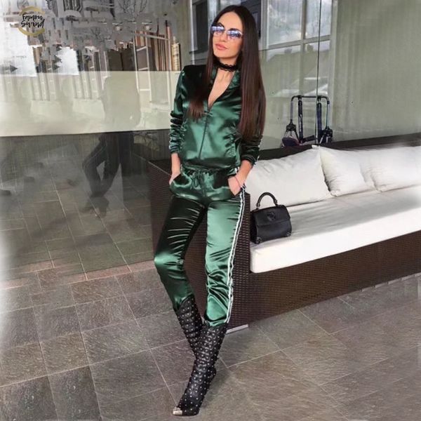 satin two piece set tracksuit for women elegant zipper pants set spring 2019 womens casual sweat suits fitness outfits ac 94, White
satin two piece set tracksuit for women elegant zipper pants set spring 2019 womens casual sweat suits fitness outfits ac 94, White