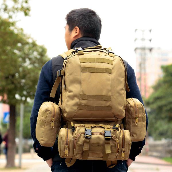 

50l tactical assault pack backpack army molle waterproof bug out bag large rucksack for outdoor hiking camping hunting