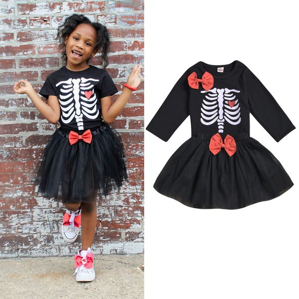 2019 halloweencostume toddler baby girls skull print long sleeve +bowknot skirt set 2pc roupas infantis menina jongens, White
2019 halloweencostume toddler baby girls skull print long sleeve +bowknot skirt set 2pc roupas infantis menina jongens, White