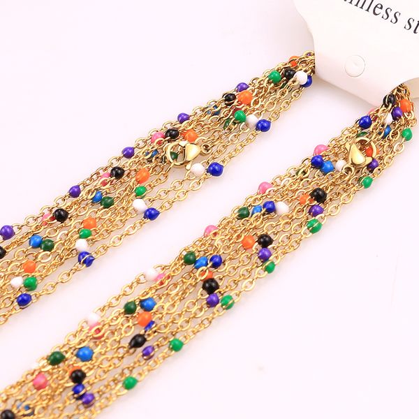 10pcs stainless steel gold choker necklace enamel satellite beaded cable ball chain choker womens gold long necklaces jewelry, Silver
10pcs stainless steel gold choker necklace enamel satellite beaded cable ball chain choker womens gold long necklaces jewelry, Silver