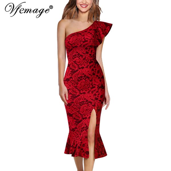 Vfemage Women Sexy Ruffle One Shoulder High Slit Fitted Cocktail Party Club Slim Bodycon Pencil Fishtail Mermaid Midi Dress 1110
Vfemage Women Sexy Ruffle One Shoulder High Slit Fitted Cocktail Party Club Slim Bodycon Pencil Fishtail Mermaid Midi Dress 1110