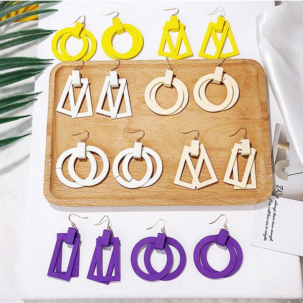 korean double layer wood drop earrings geometric round square dangle earrings for women jewelry, Silver
korean double layer wood drop earrings geometric round square dangle earrings for women jewelry, Silver