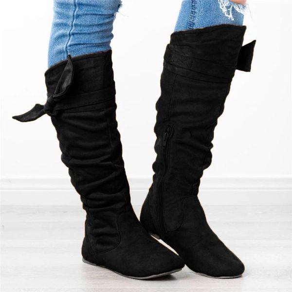 2020 simple knotted women shoes ladies fashion casual ladies knee-high long boots flat soft pu leather shoes, Black
2020 simple knotted women shoes ladies fashion casual ladies knee-high long boots flat soft pu leather shoes, Black