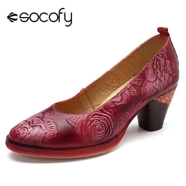 socofy vintage flower embossed pumps women red genuine leather shoes woman block high heel pumps women ladies shoes new, Black
socofy vintage flower embossed pumps women red genuine leather shoes woman block high heel pumps women ladies shoes new, Black