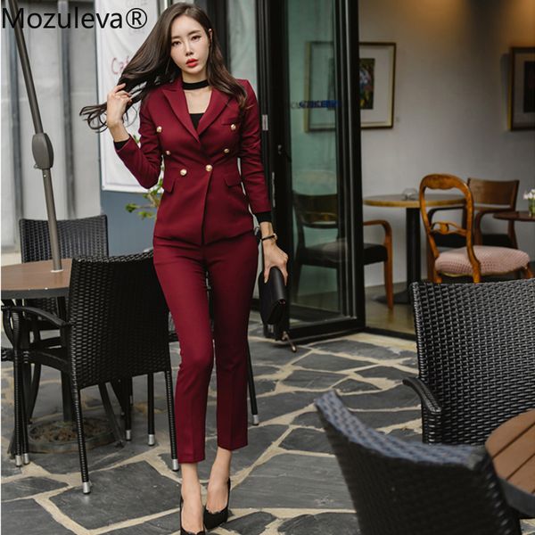 mozuleva wine red slim style women pant suits slim waist buttons blazer jacket & pencil pant style women set 2019 spring, White;black
mozuleva wine red slim style women pant suits slim waist buttons blazer jacket & pencil pant style women set 2019 spring, White;black