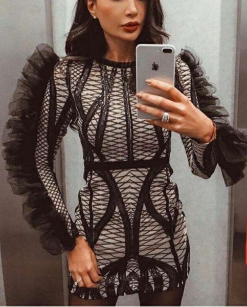 black long sleeve ruffles evening party dress bright winter dresses women, Black;gray
black long sleeve ruffles evening party dress bright winter dresses women, Black;gray