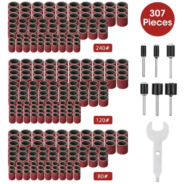 307pcs rotary tool nail drum sander set durable 6 mandrels abrasive sleeves multipurpose sanding band home assortment polishing
307pcs rotary tool nail drum sander set durable 6 mandrels abrasive sleeves multipurpose sanding band home assortment polishing