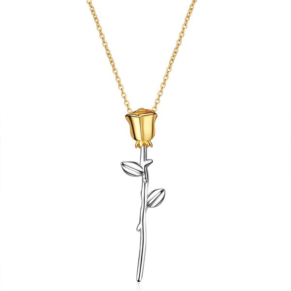 925 sterling silver rose necklace simple gold rose pendant necklace gold for women valentine's day gift jewelry 2019
925 sterling silver rose necklace simple gold rose pendant necklace gold for women valentine's day gift jewelry 2019