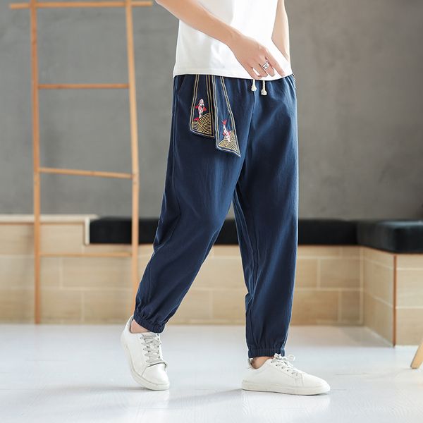 2020 summer men's cotton linen trousers hip hop jogging pants printed breathable fashion casual harem pants men, Black
2020 summer men's cotton linen trousers hip hop jogging pants printed breathable fashion casual harem pants men, Black